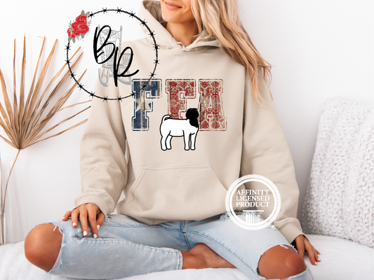 FFA Texas Star with Goat Stockshow Stock Show Hoodie