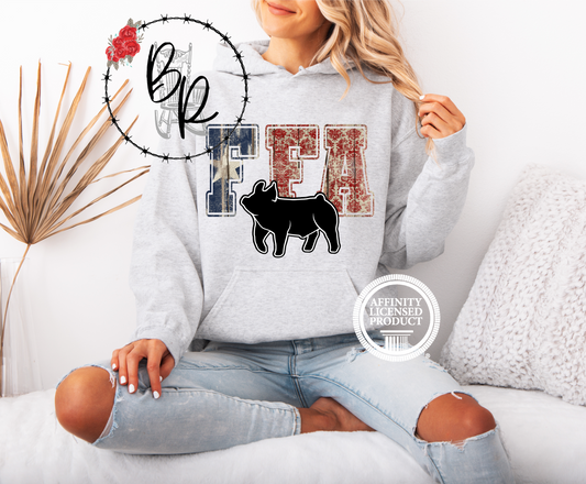 FFA Texas Star with Pig Stockshow Stock Show Hoodie
