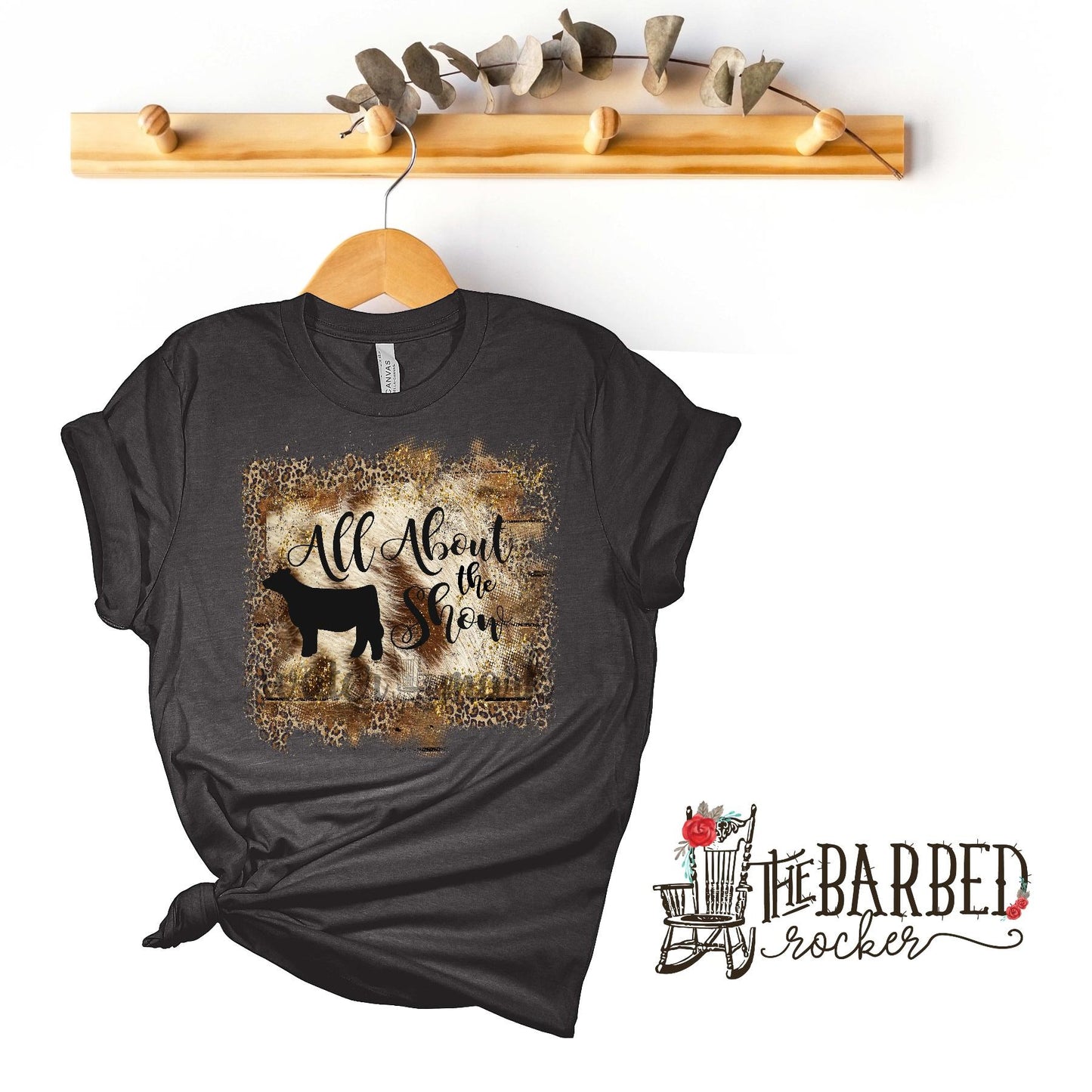 All About the Show Cheetah Cowhide Heifer Stockshow T-Shirt