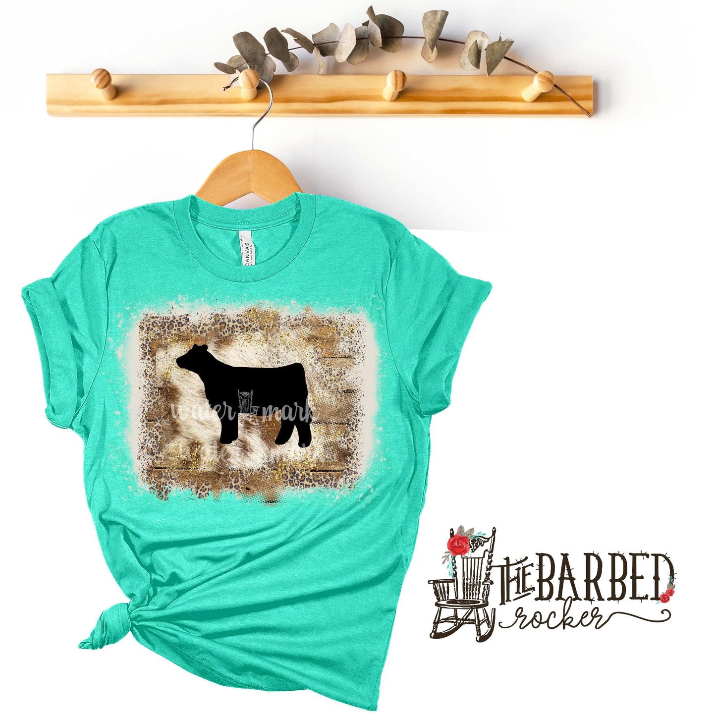 Bleached Cowhide Cheetah Heifer Stockshow T-Shirt