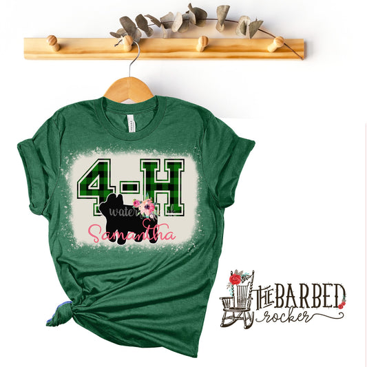 Personalized Bleached 4H Pig Show T-Shirt