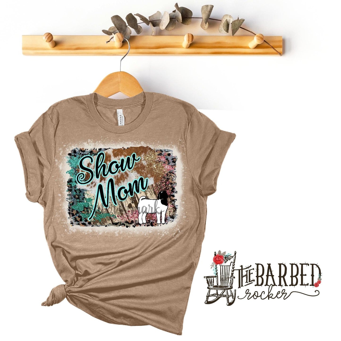 Bleached Turquoise Pink "Show Mom" Heifer Stockshow Show Girl T-Shirt