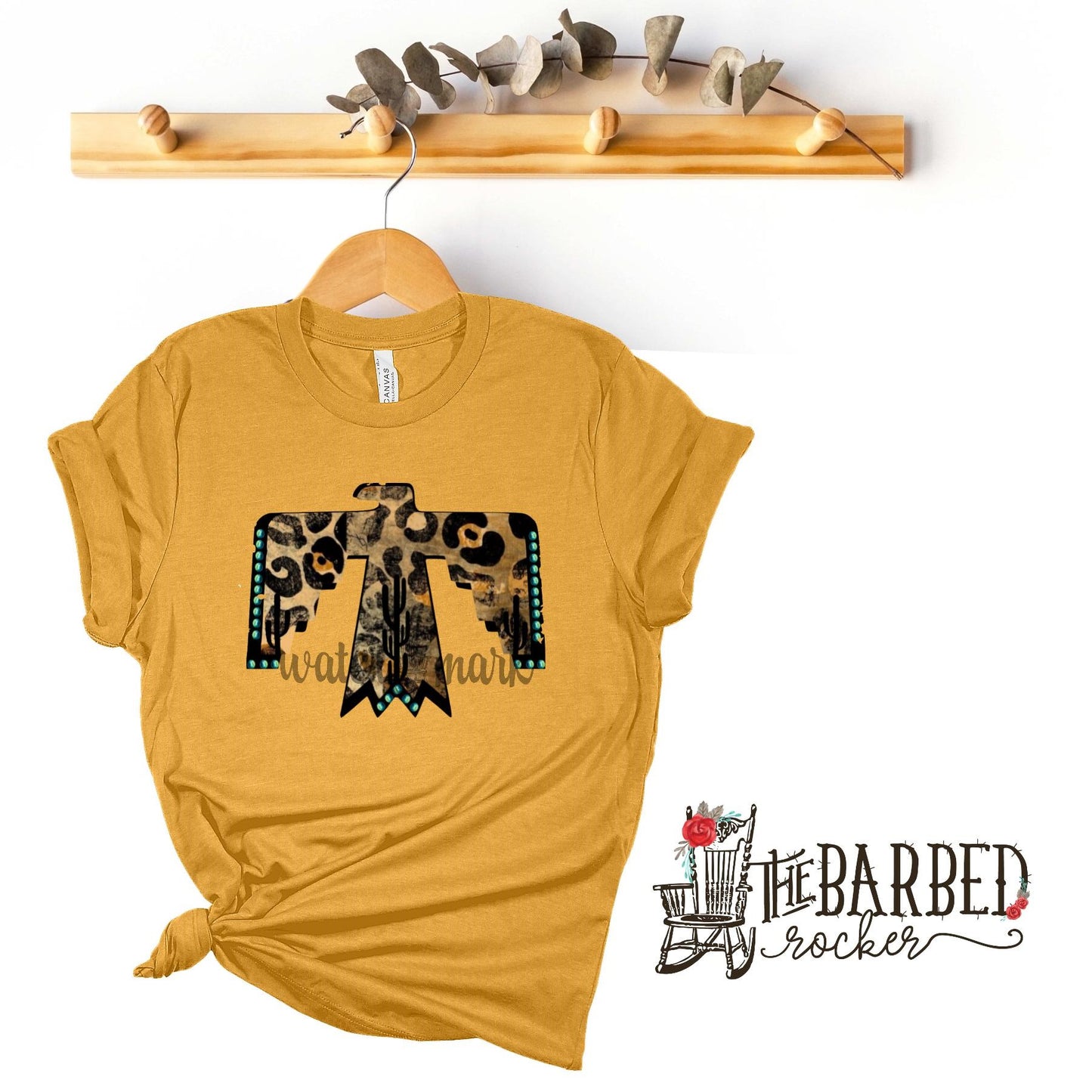 Cheetah Turquoise Thunderbird T-Shirt Leopard Women's Casual Shirt