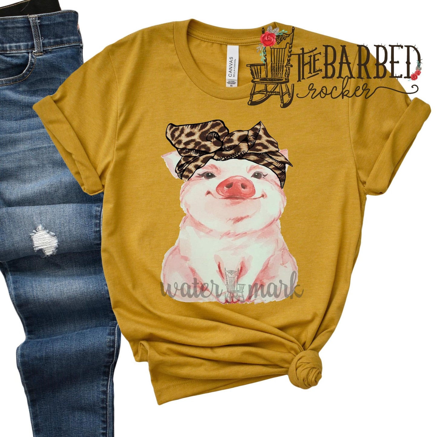 Cheetah Leopard Headband Pig T-Shirt Texas