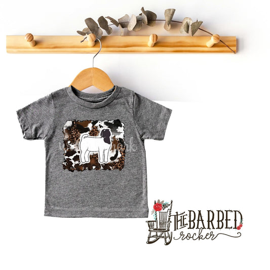 Toddler Cowhide Background Stockshow T-Shirt Show Girl