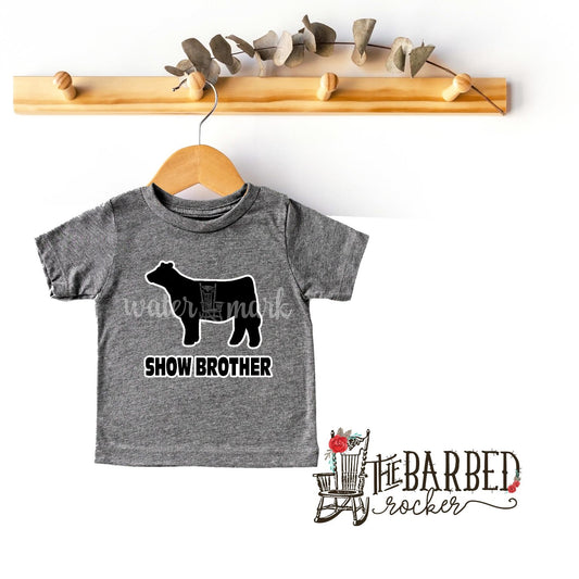 Toddler Cowhide "Show Brother Show Bro" Stockshow T-Shirt Show Girl