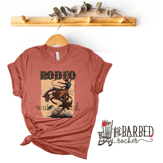 Rodeo Bronco Western T-Shirt Women's Casual Shirt