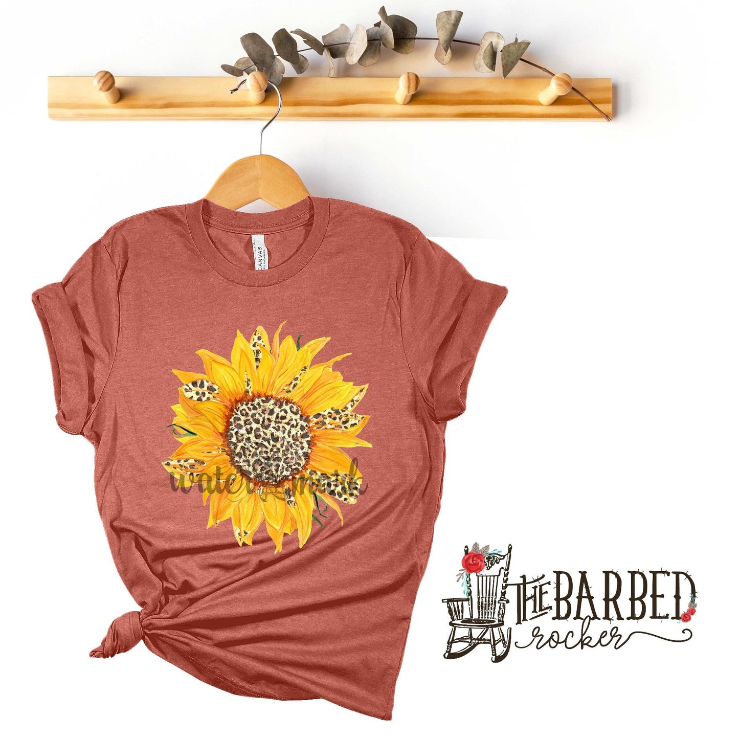 Cheetah Sunflower T-Shirt Leopard Women's Casual Shirt